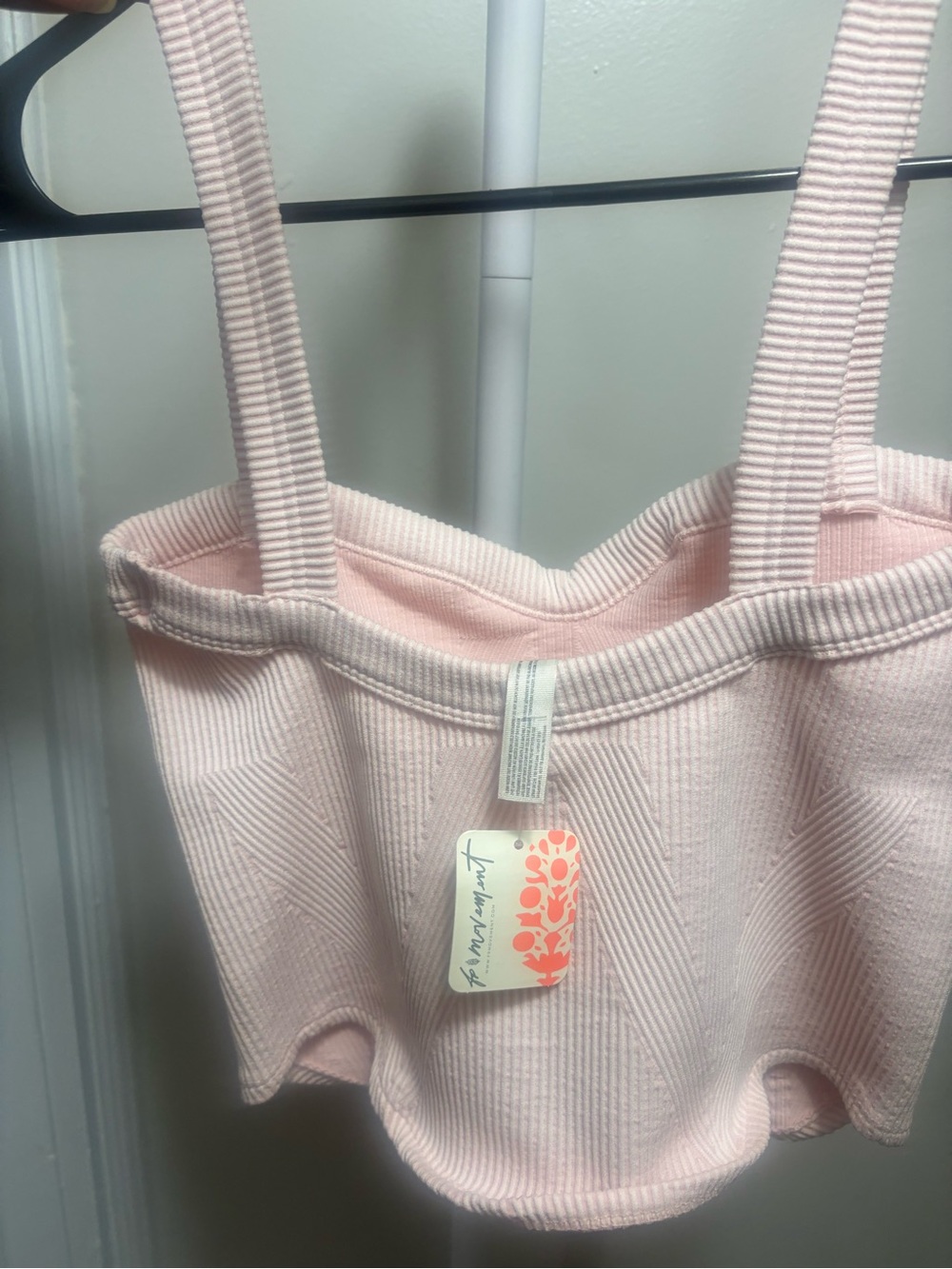 Free People Light Pink Ribbed Cropped Tank - Picture 3 of 5